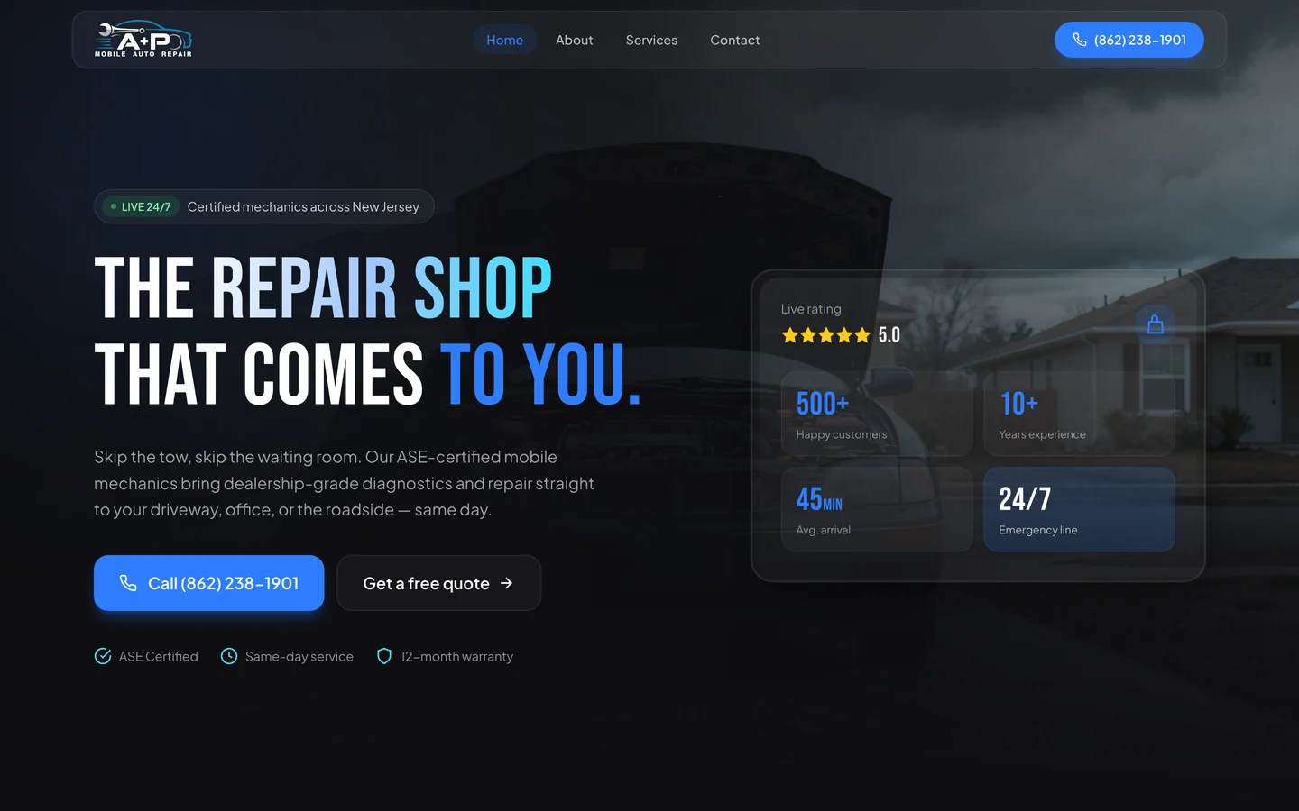 AP Mobile Auto Repair website preview