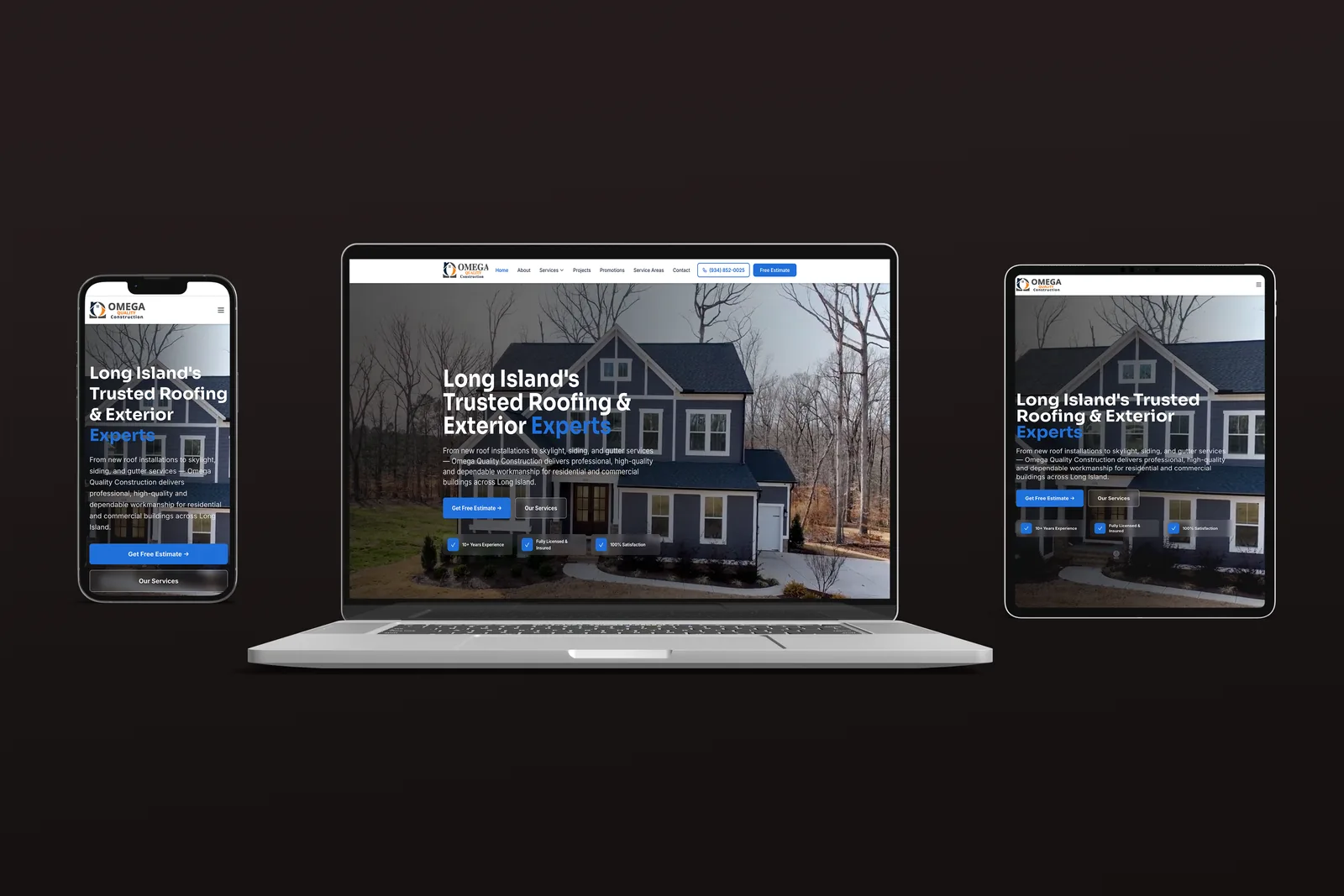Omega Quality Construction — website preview