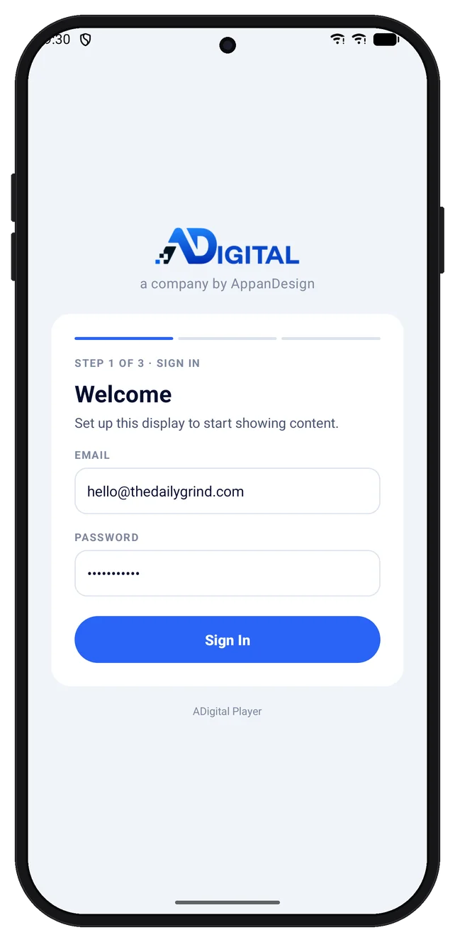 Step 1 — Sign in