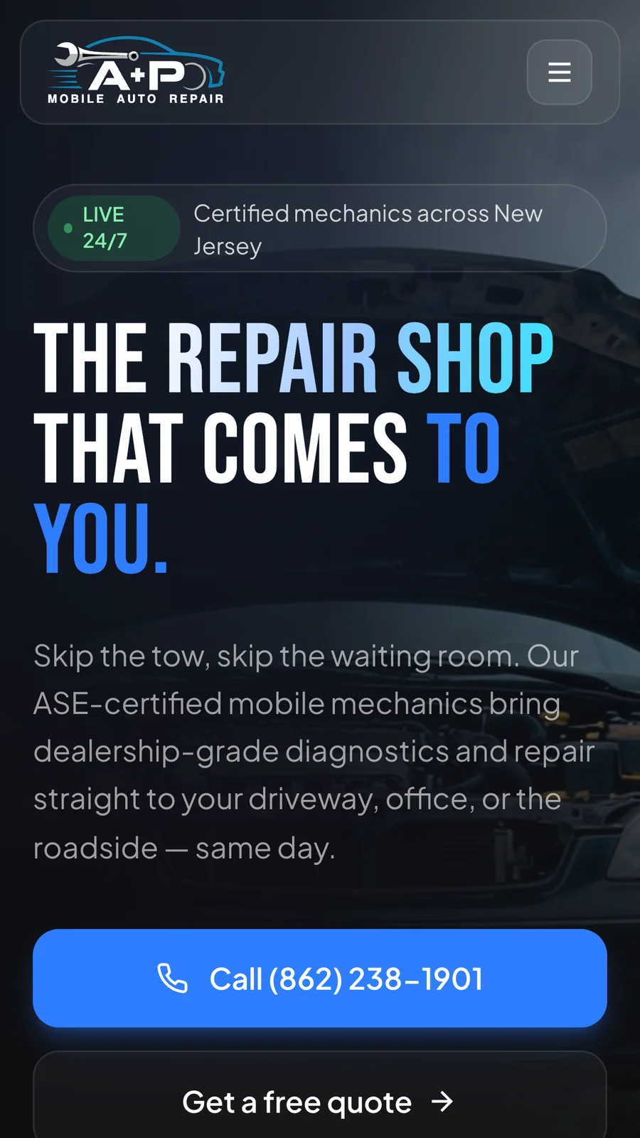 Home page on a phone