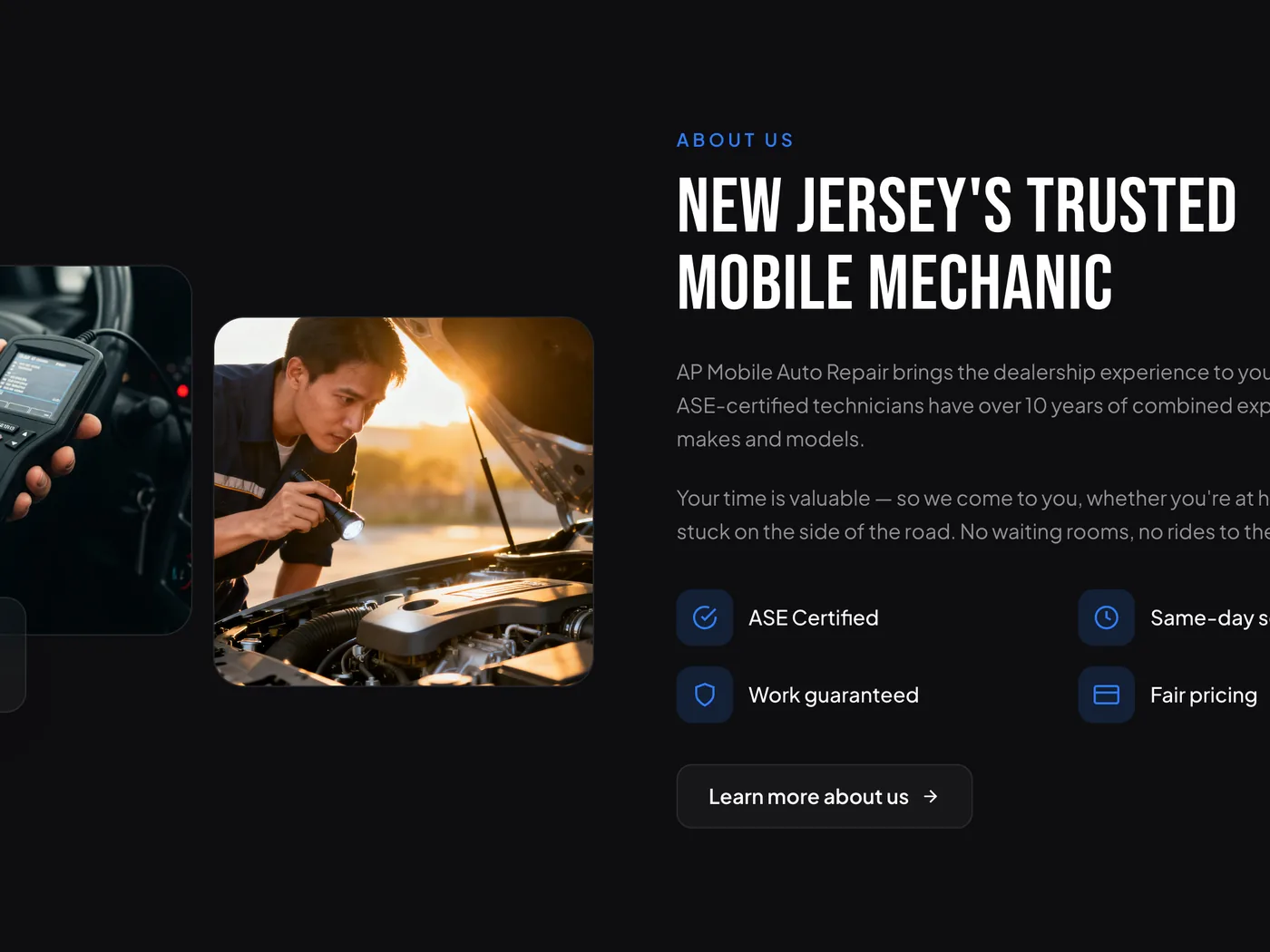 About — New Jersey's trusted mobile mechanic