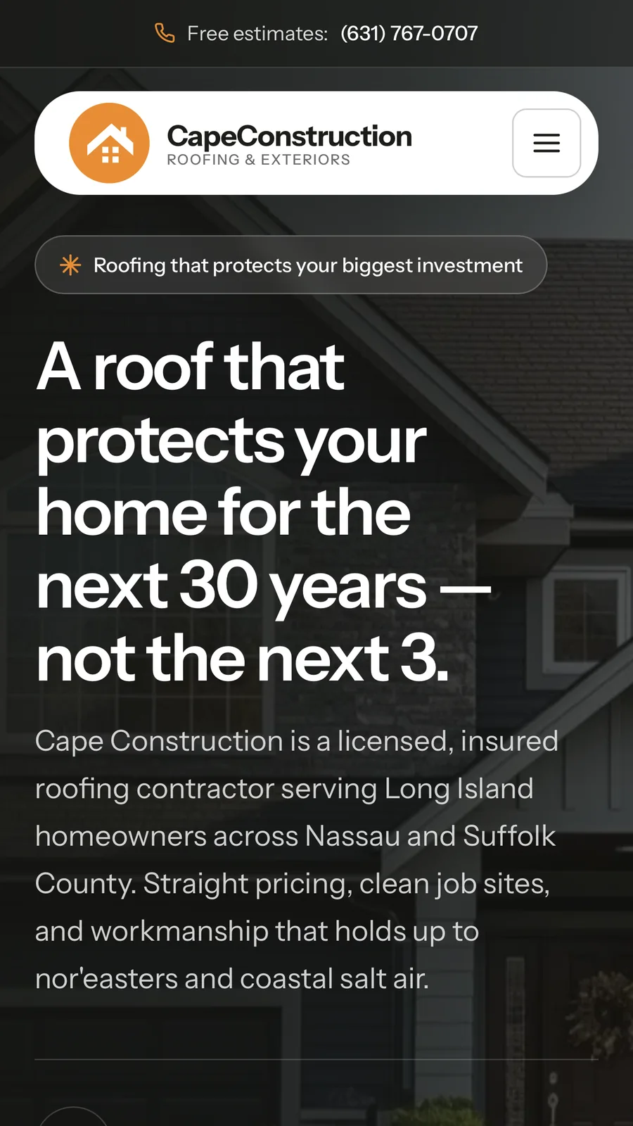 Home page on a phone