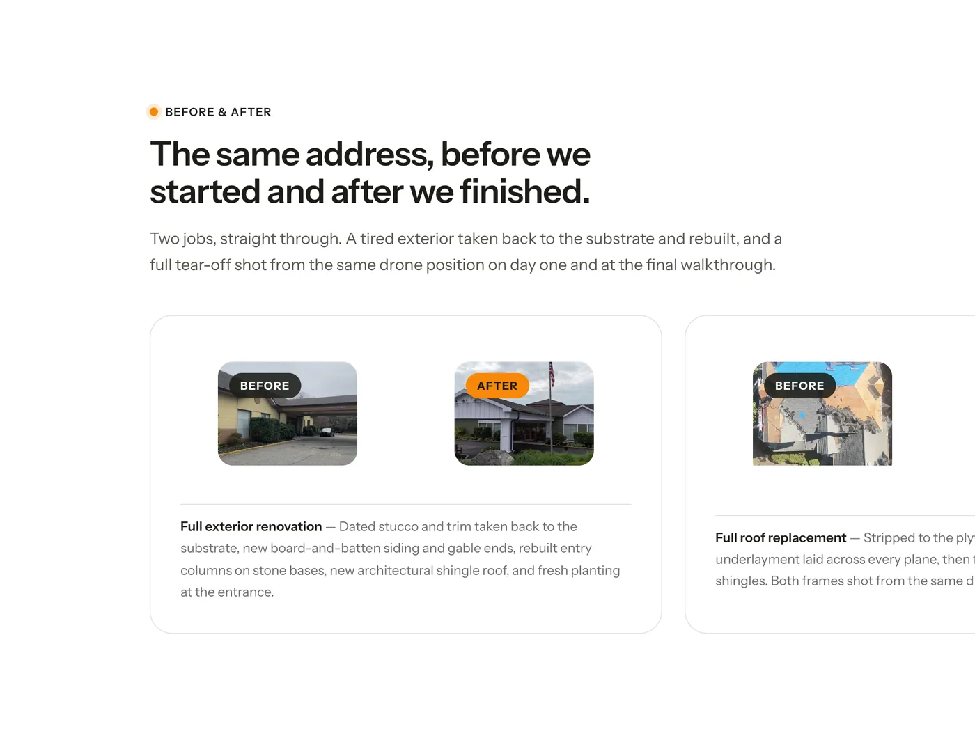 Before & after — the same address