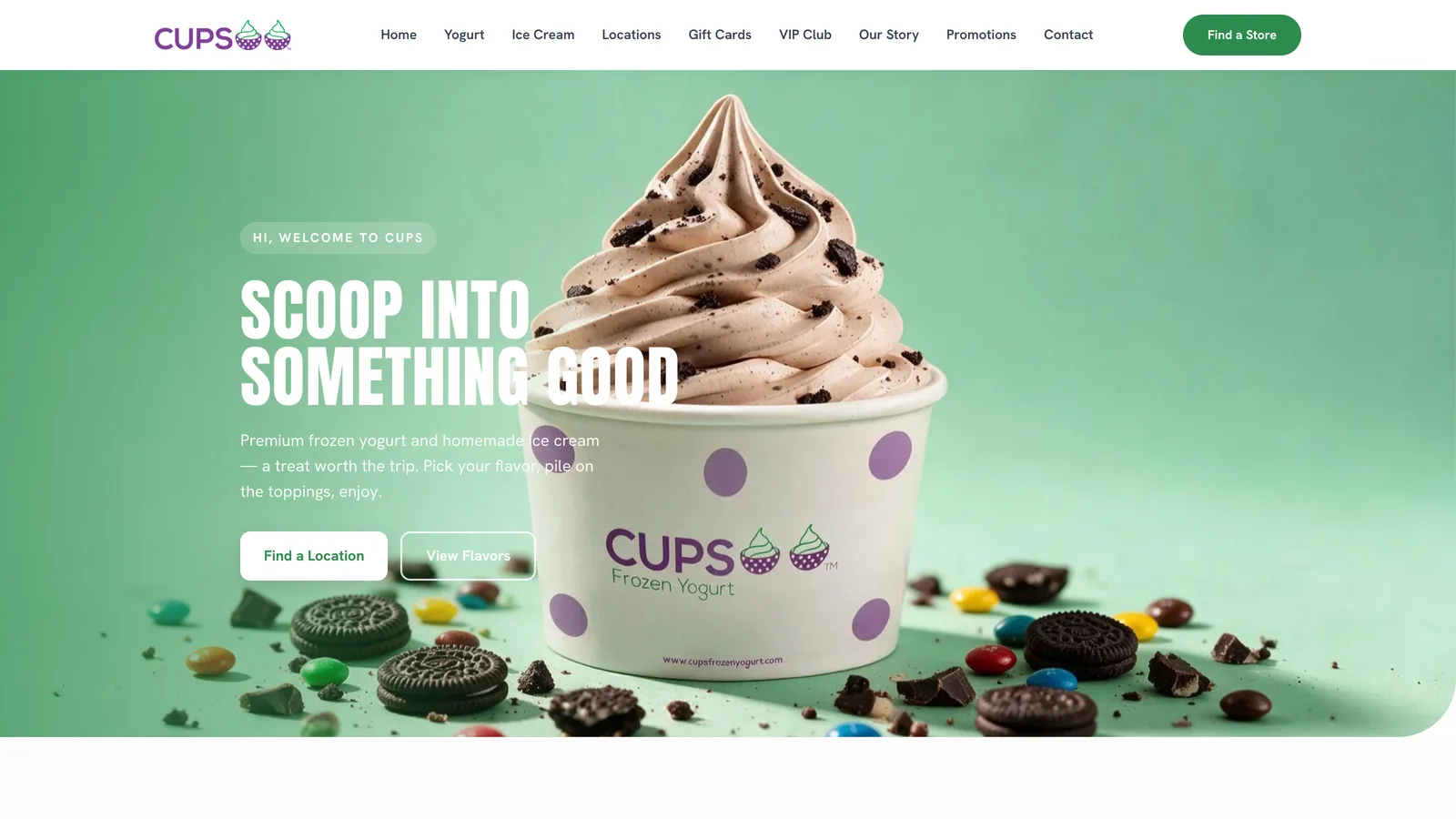 CUPS Frozen Yogurt